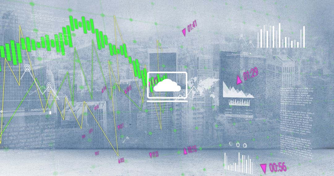 Digital Data Analysis Overlaid on Cityscape with Cloud Computing