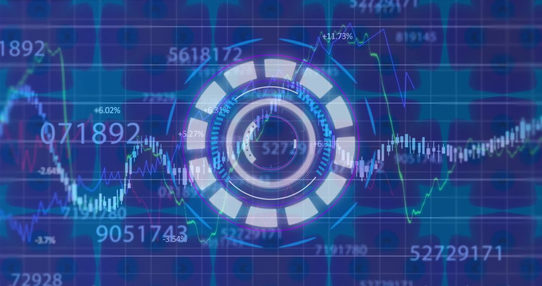 Data Processing Interface with Digital Financial Trends Overlay