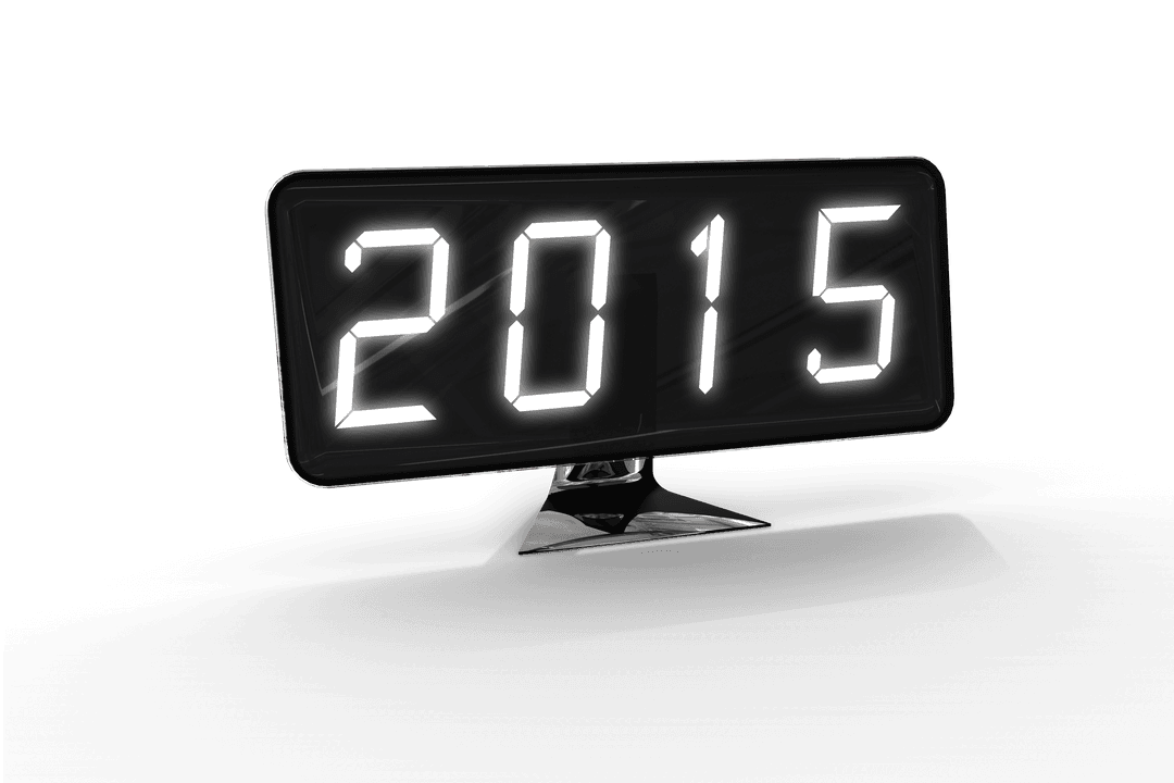 Digital Display of 2015 on Transparent Background for Celebrations