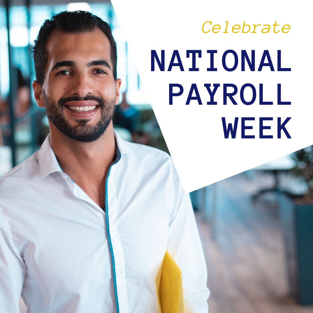 Smiling Businessman Celebrating National Payroll Week