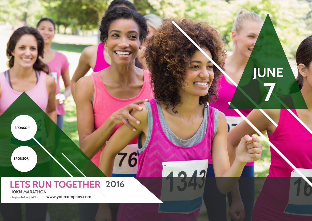 Diverse Community Celebrating Run for Healthy Living