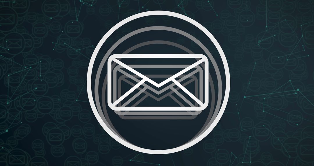 Email Icon With Digital Connections on Dark Background