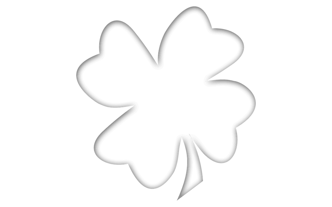 Four Leaf Clover Silhouette on Transparent Background Clipart