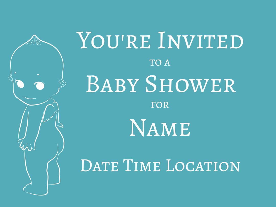 Baby Shower Invitation with Cute Baby Illustration - Download Free Stock Templates Pikwizard.com