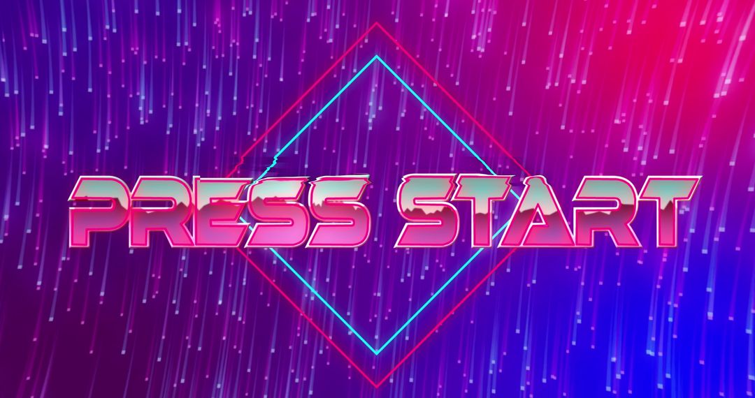 Retro-Futuristic Neon Press Start Digital Interface