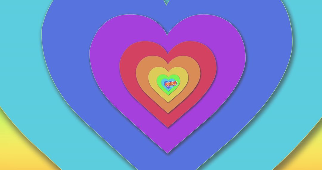 Vibrant Pride Hearts Commemorating Equality and Love