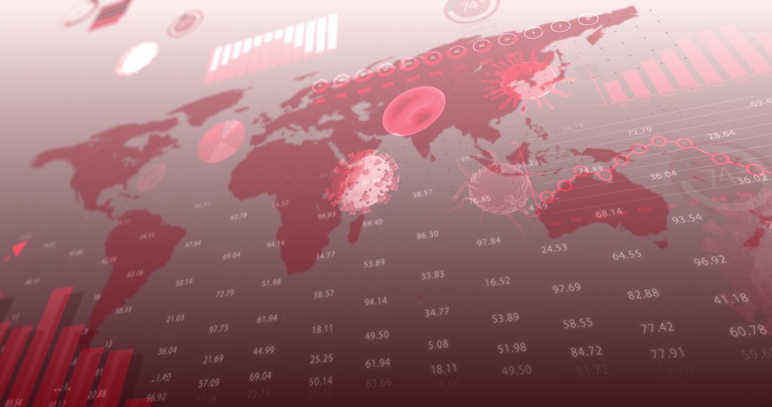 Global Pandemic Infographic with COVID-19 Data on World Map