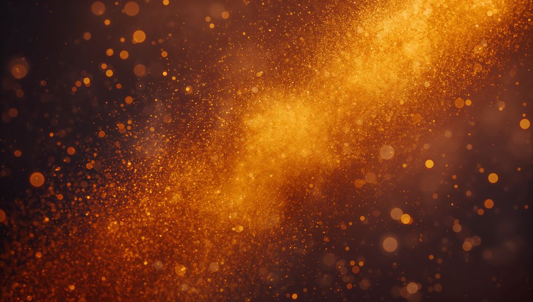 Golden Dust Particles with Glowing Light Effect