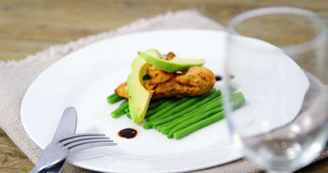 Elegant Dish with Chicken, Avocado, and Green Beans - Free Images, Stock Photos and Pictures on Pikwizard.com