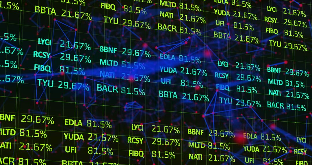 Financial data processing and network visualization concept