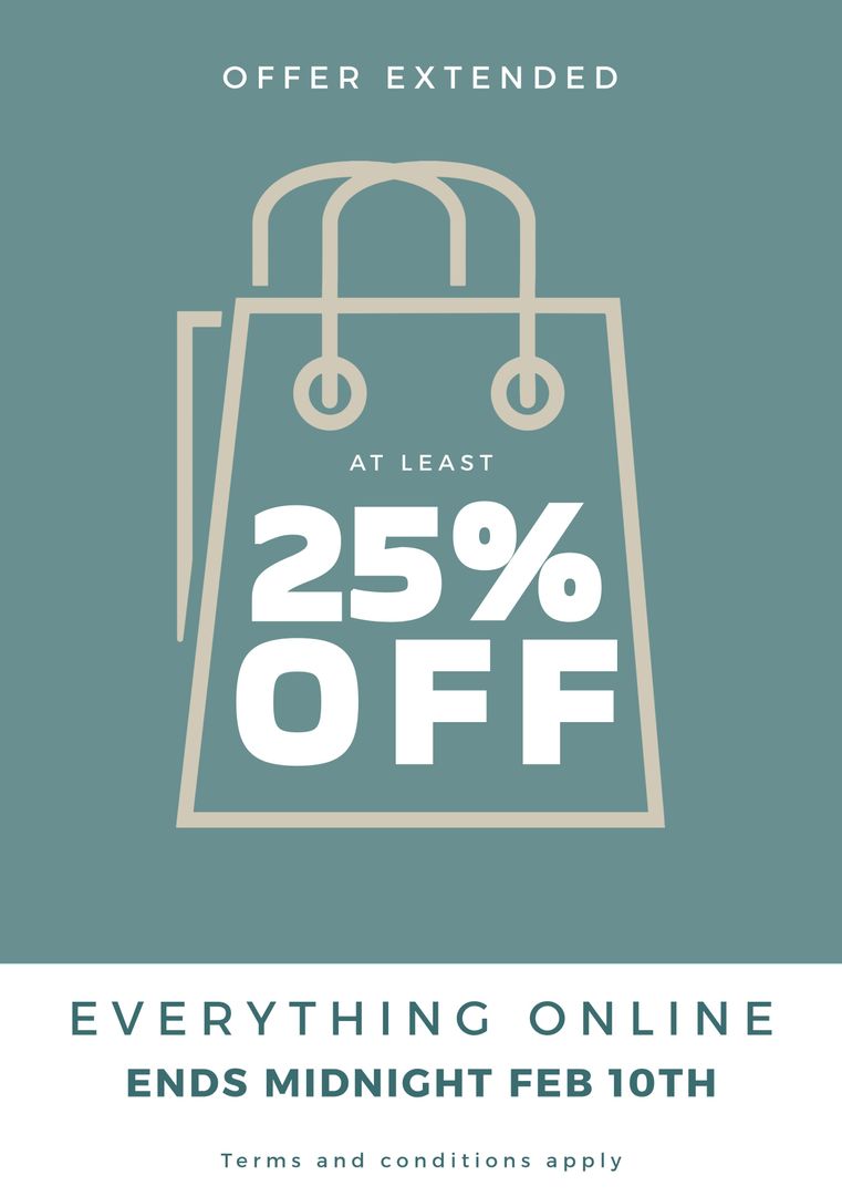 Special Offer Extended Online Shopping Sale 25% Off Retail Discount - Download Free Stock Templates Pikwizard.com