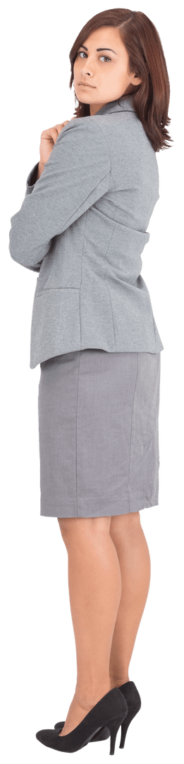 Businesswoman in Formal Attire on Transparent Background