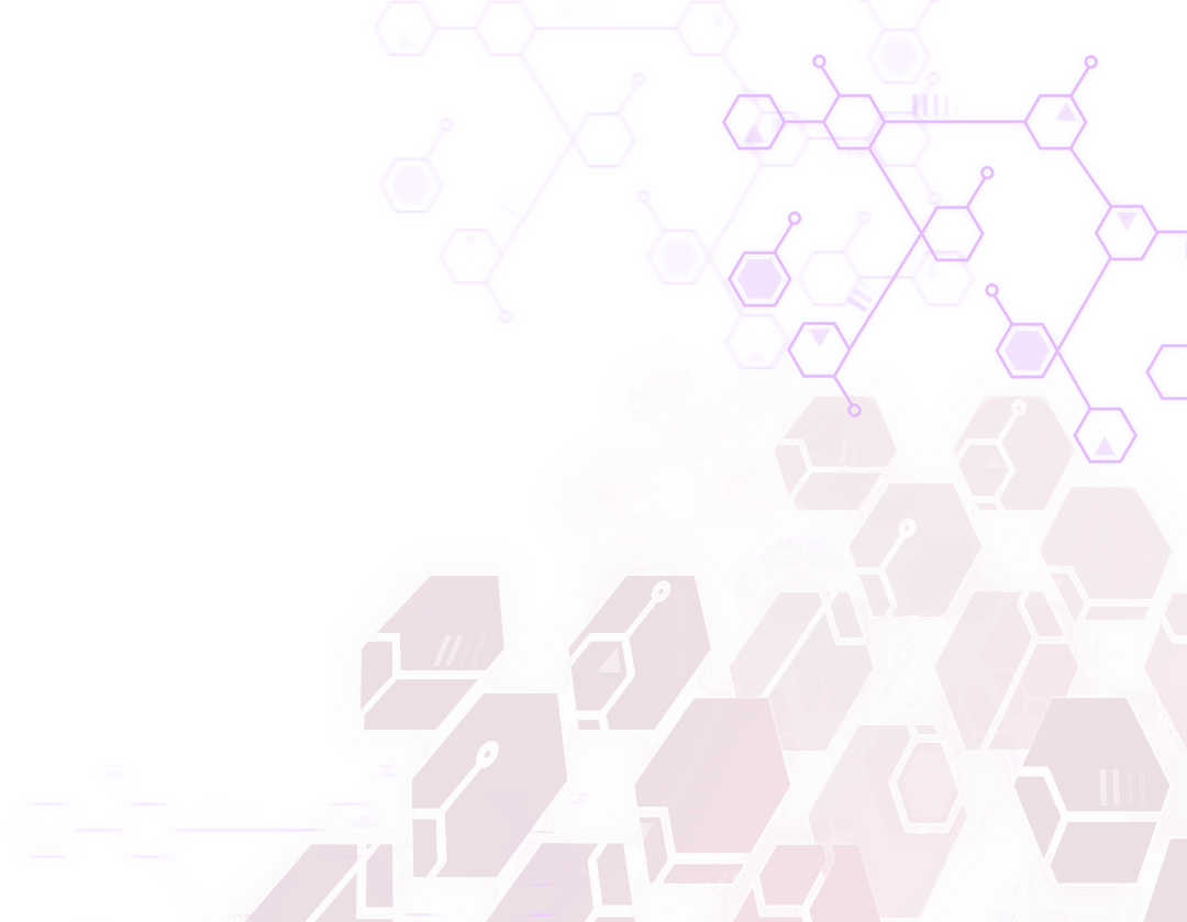 Pink Abstract Chemistry Network on Transparent Background