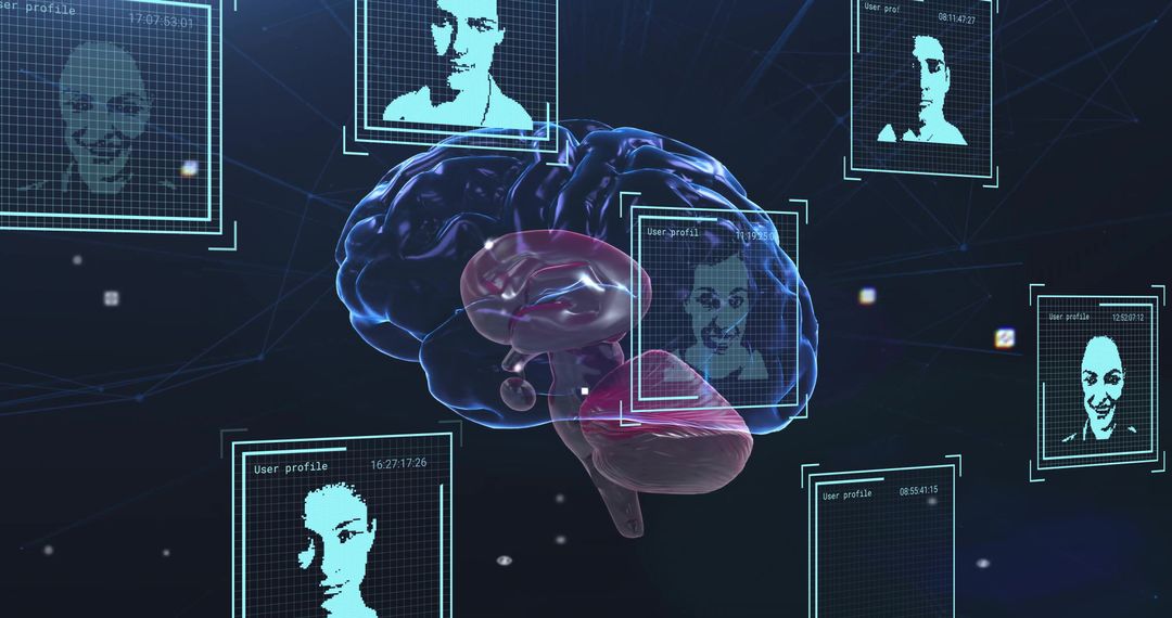 Digital Brain Connectivity Illustrating Virtual User Profiles