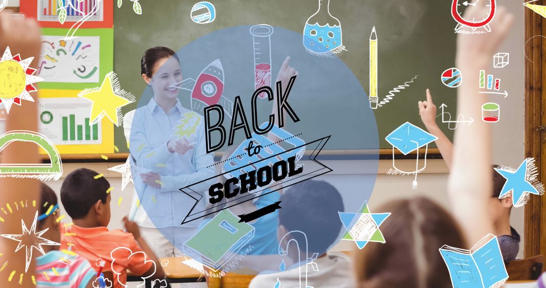 Back to School Concept with Classroom Learning Elements