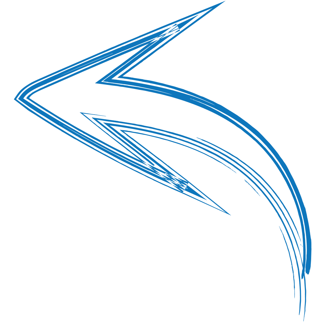 Blue Curved Arrow on Transparent Background Sign and Symbol