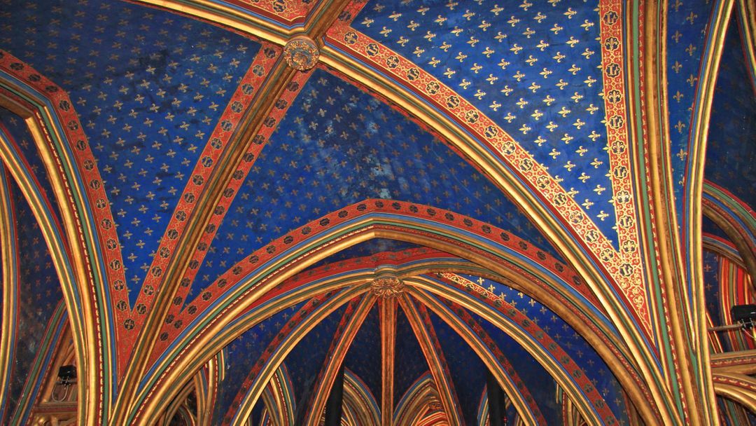 Blue and Gold Ceiling Panel - Free Images, Stock Photos and Pictures on Pikwizard.com