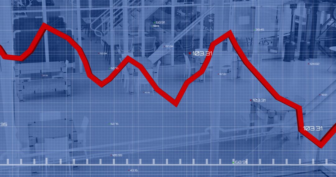 Financial Chart with Falling Trends in Corporate Environment