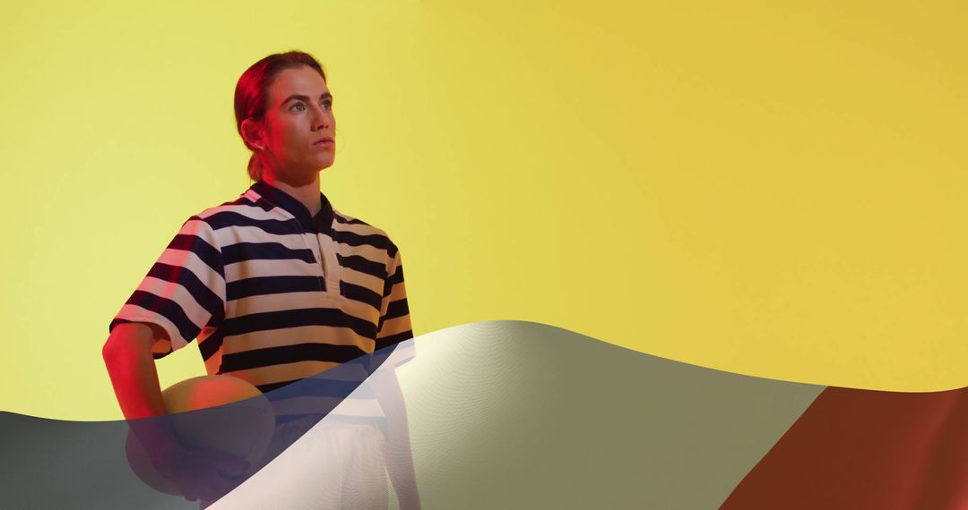 Young Rugby Player with French Flag Overlay