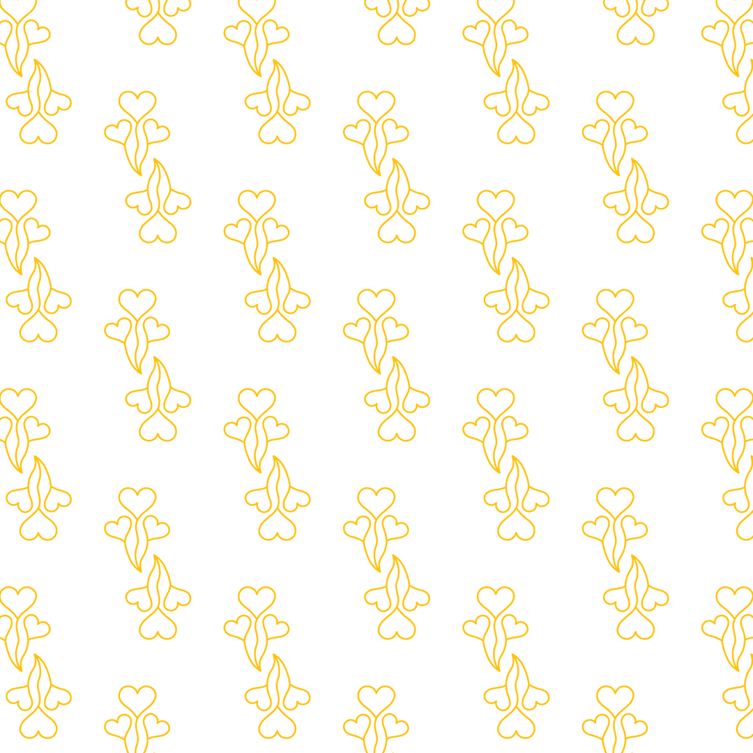 Yellow Heart Balloons Pattern on Transparent Vector Background