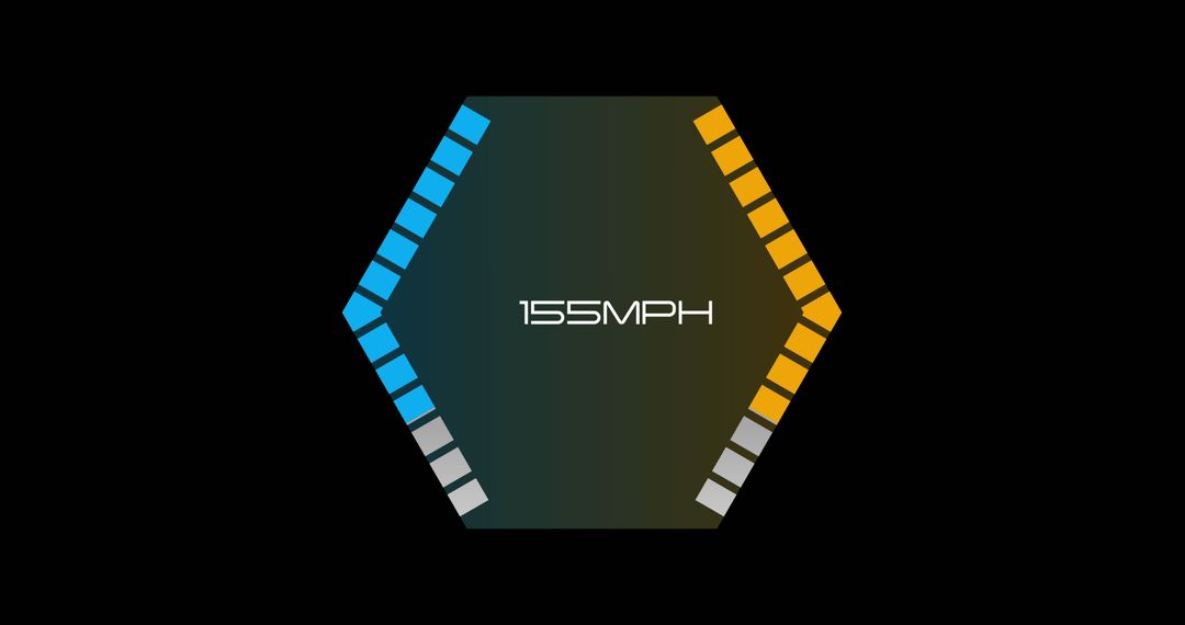 Modern Hexagonal Digital Speedometer Display