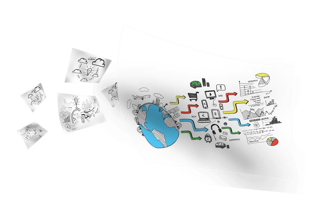 Transparent Global Communication and Connection Illustration