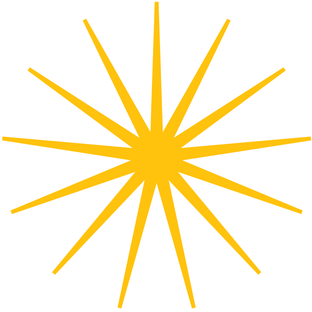 Yellow Abstract Star Shape on Transparent Background