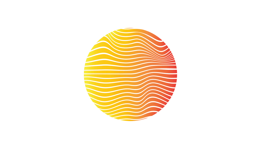 Abstract Yellow Circle Landing on Transparent Background