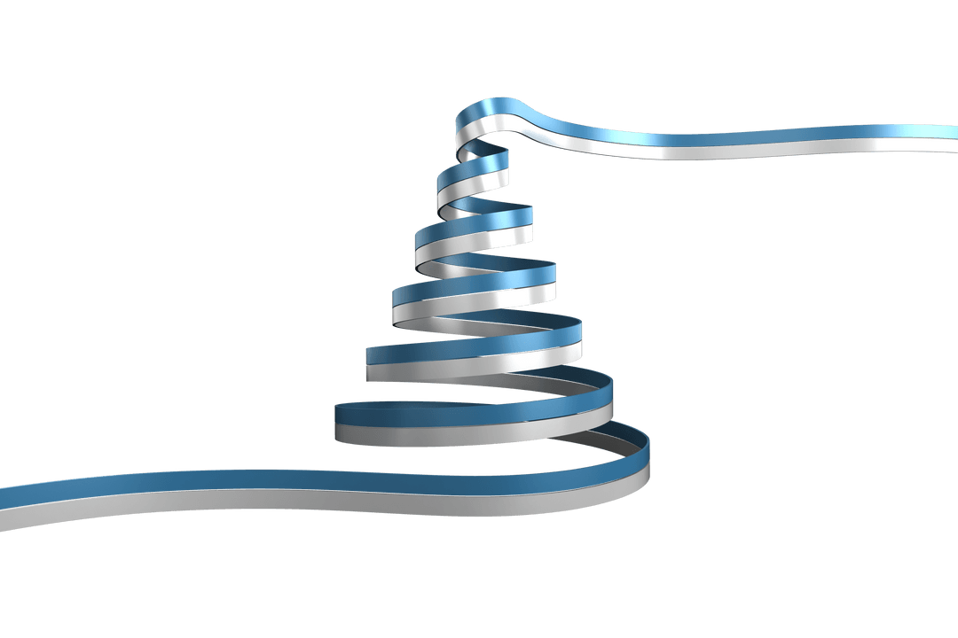 Vector Christmas Tree Spiral on Transparent Background