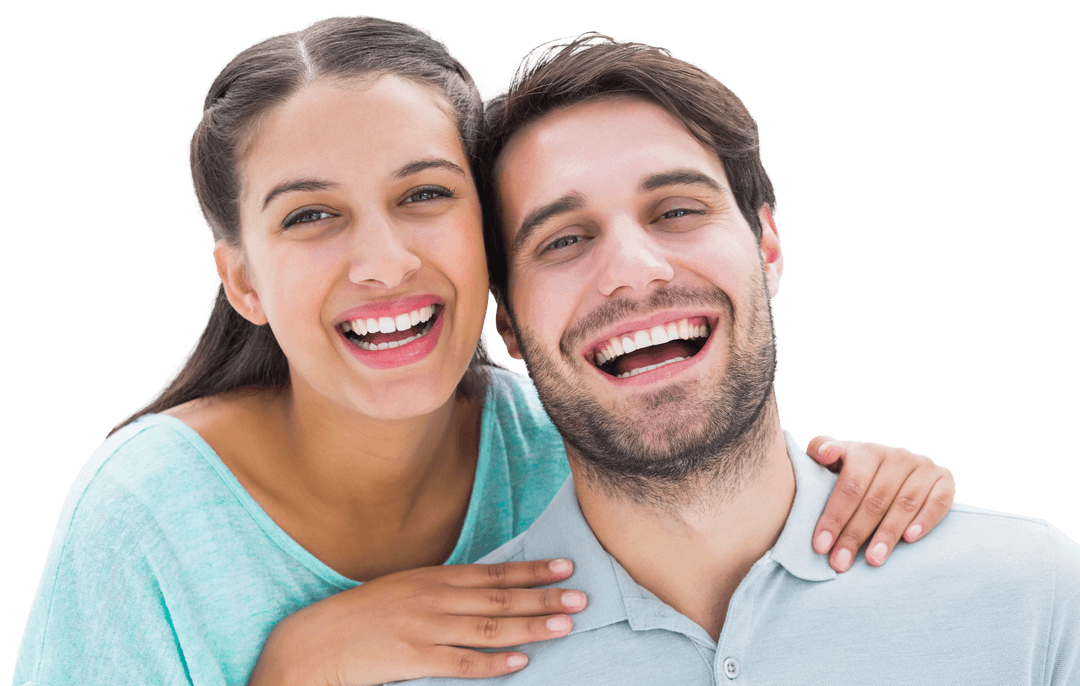 Joyful Couple Smiling on Transparent Background