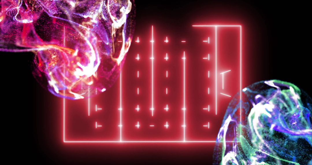 Futuristic Network Glow Over Sports Field Conceptual Art