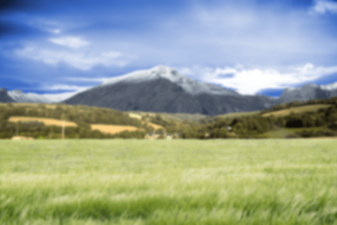 Mountain Landscape with Field on Transparent Background
