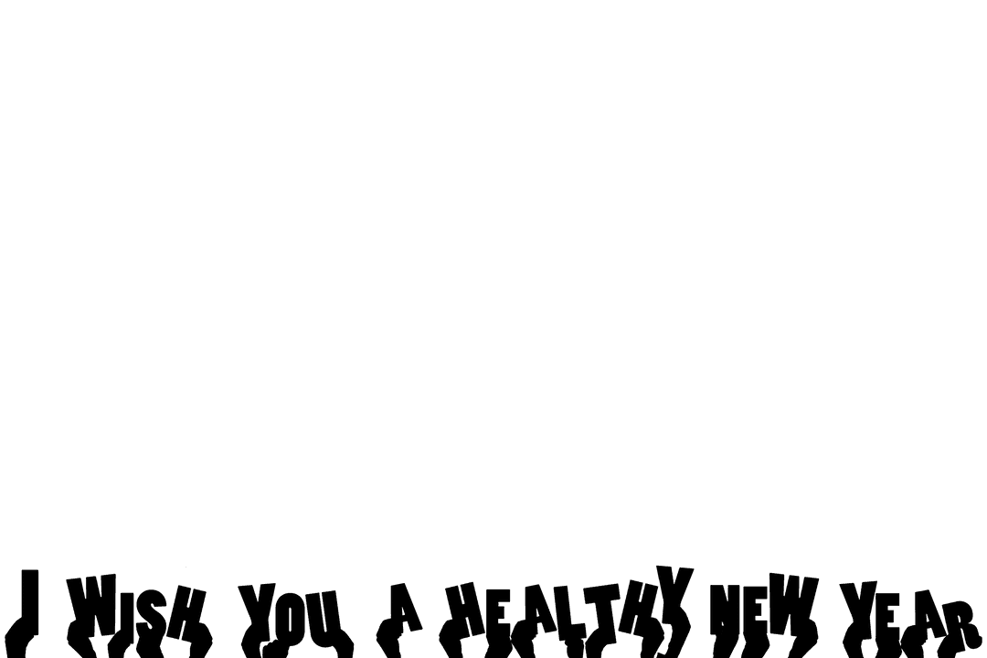 Transparent Hands Holding Healthy New Year Text Illustration