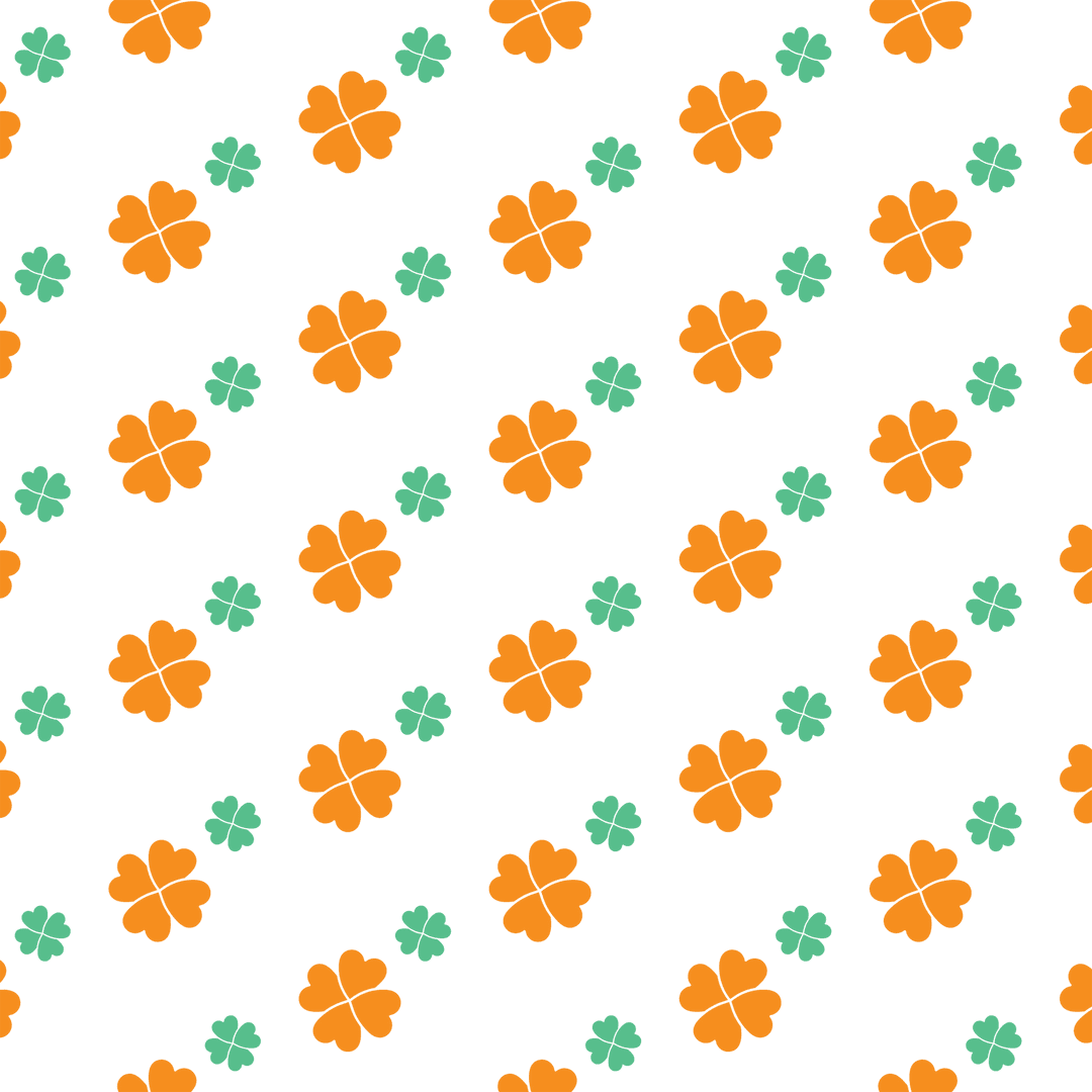 Colorful Clover Pattern on Transparent Background