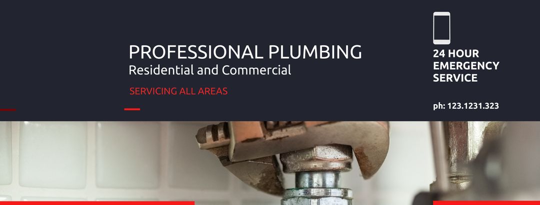 Professional Plumbing Services Advertising Banner for Emergency Support - Download Free Stock Templates Pikwizard.com