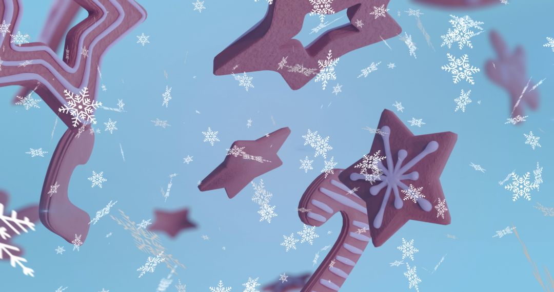 Festive Gingerbread in Snowy Atmosphere with Winter Magic