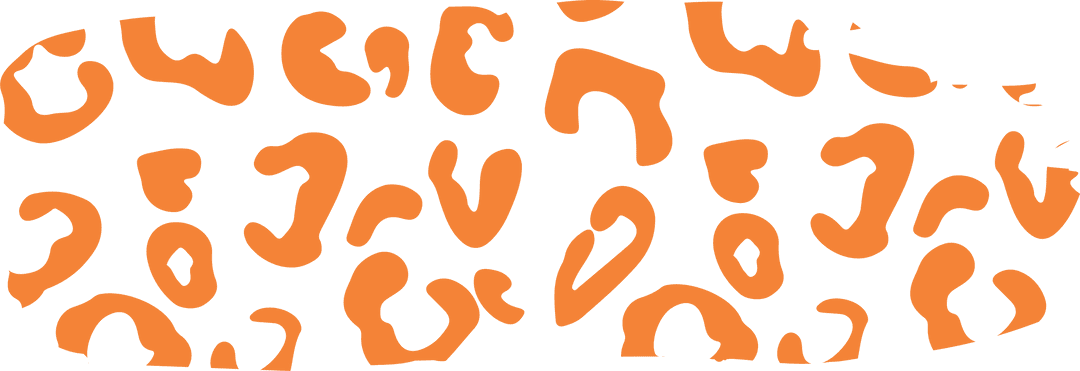 Abstract Orange Blobs Ampersing on Transparent Canvas