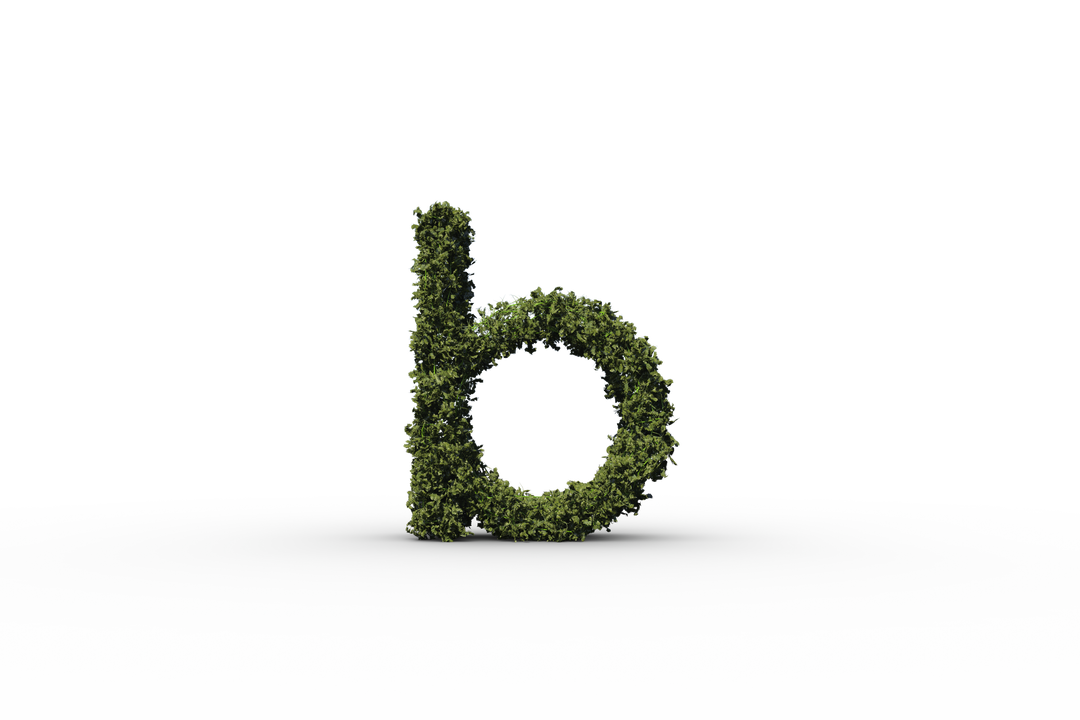 Lush Green Letter B on Transparent Background - Download Free Stock Images Pikwizard.com