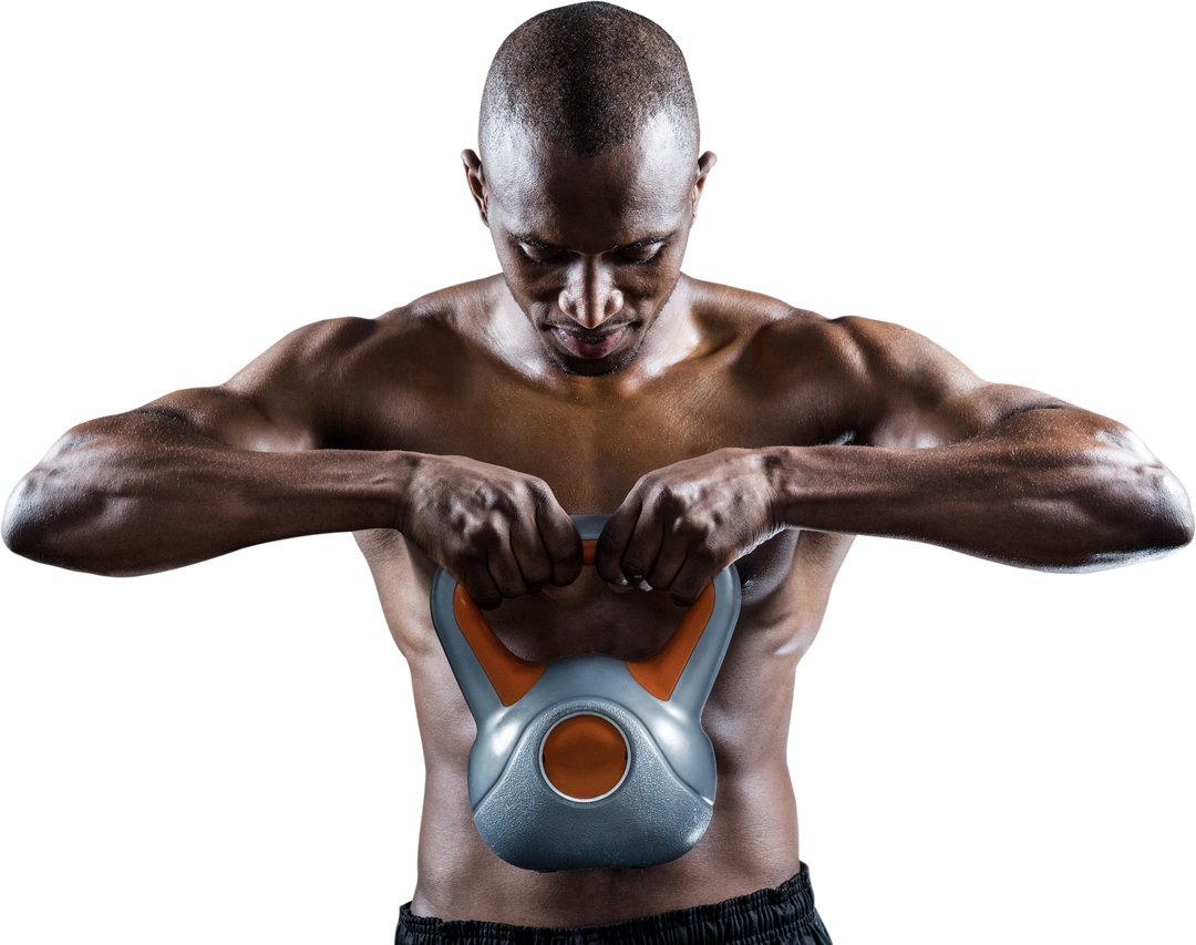 Transparent Muscular Man Working Out with Kettlebell Focusing on Fitness - Download Free Stock Images Pikwizard.com