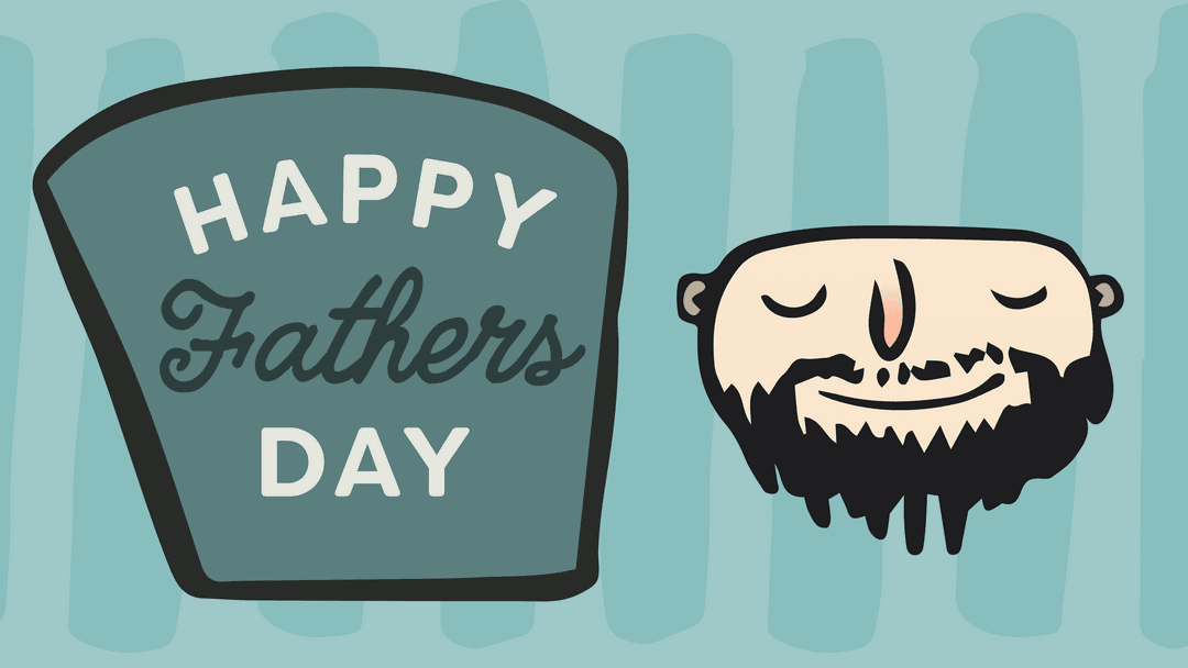 Transparent Father's Day Cartoon Face and Text Illustration