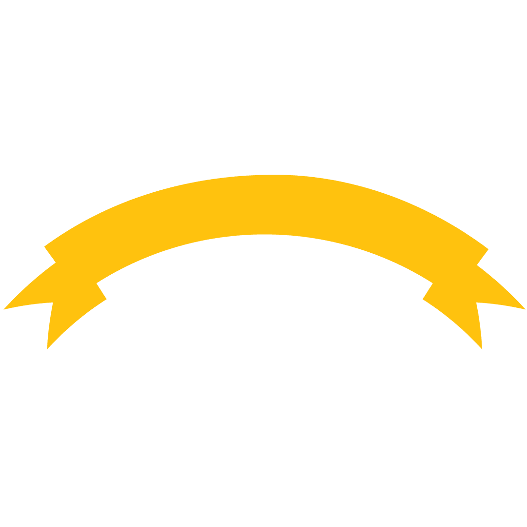 Curved Yellow Ribbon Banner on Transparent Background