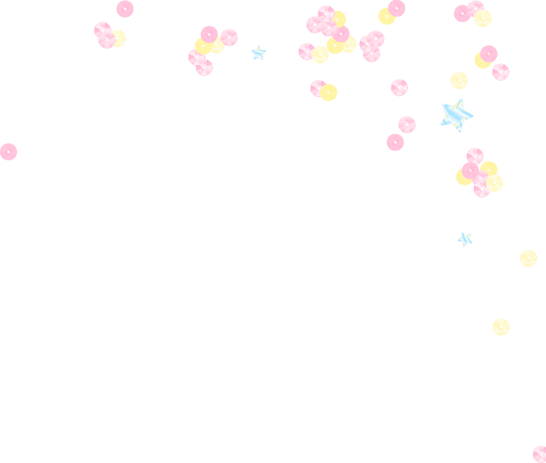Pastel Circles and Stars Scattering on Transparent Background
