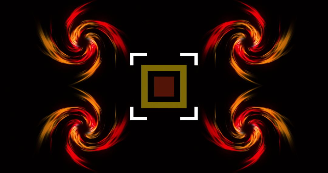 Futuristic Digital Interface with Vibrant Red Swirls