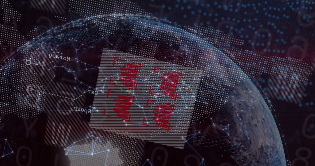 Digitally Rendered Globe with Financial Data Overlay