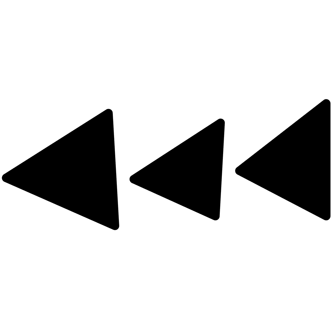 Three Black Arrows Pointing Left Transparent Background