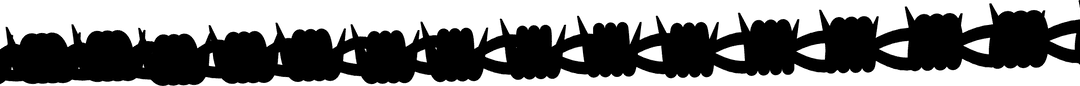Transparent Barbed Fence Wire Illustration on Black Background