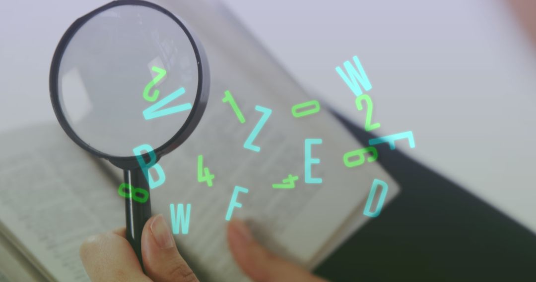 Dynamic Learning Concept with Magnifying Glass Over Text