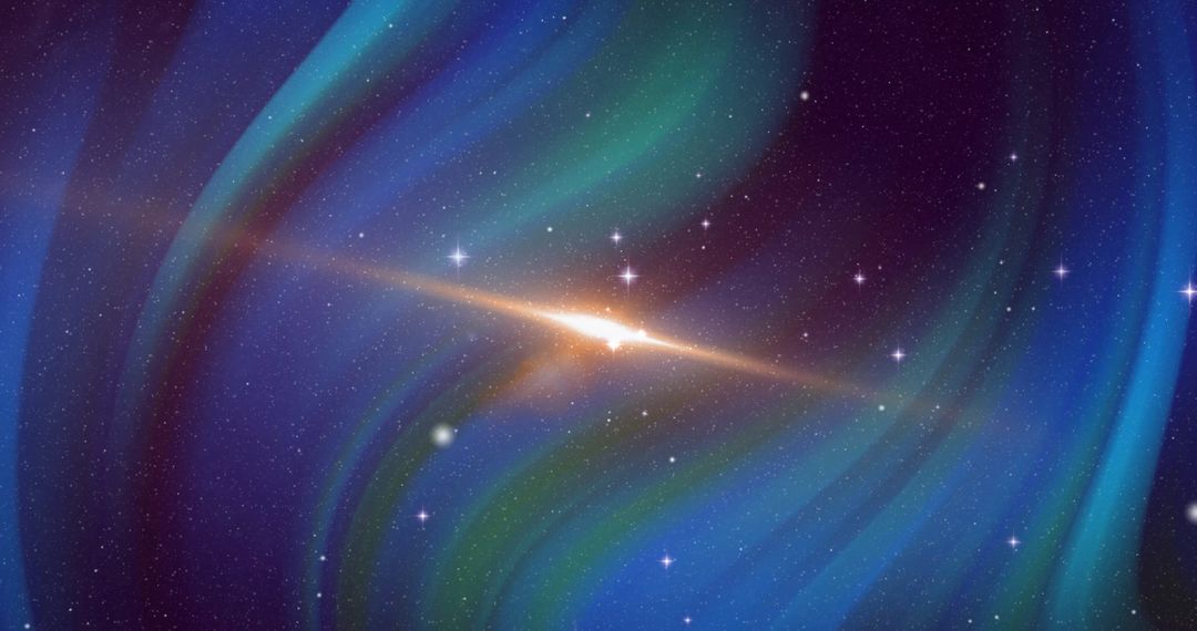 Colorful Cosmic Energy with Stars Over Ethereal Space