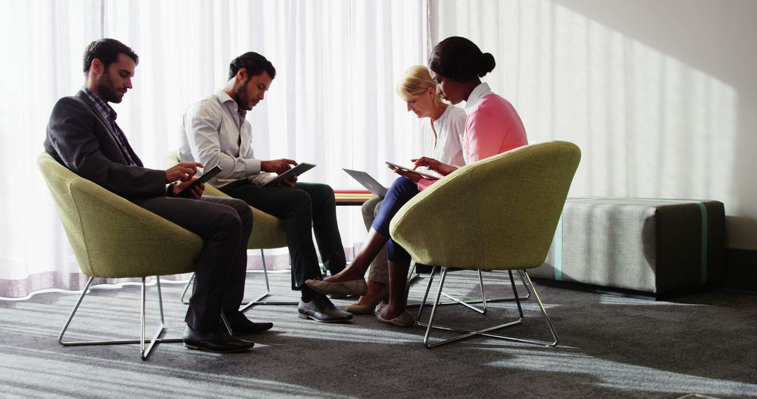 Diverse Business Team Using Digital Technology for Collaboration