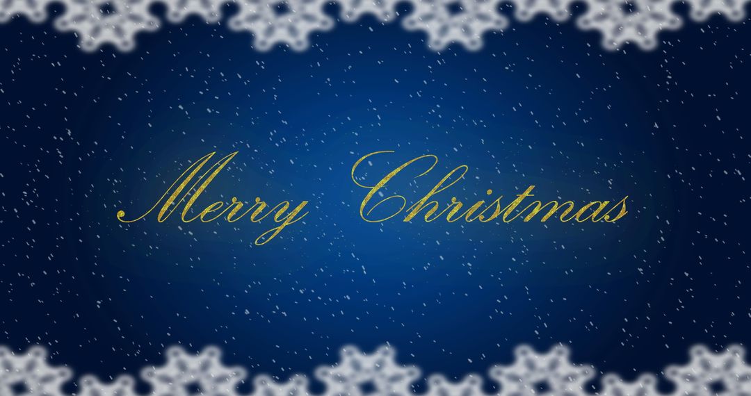 Festive Merry Christmas Text with Snowy Backdrop